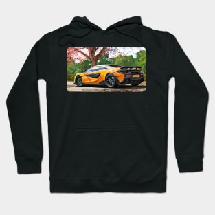 McLaren 720s Cartoon Drawing Action Print Hoodie